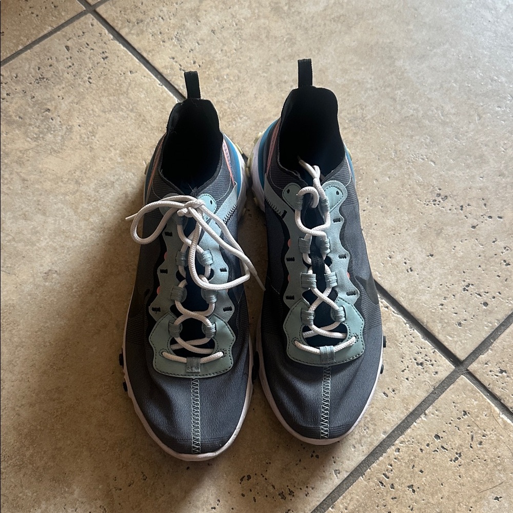 Nike React Gray and Blue Athletic Sneakers M8.5